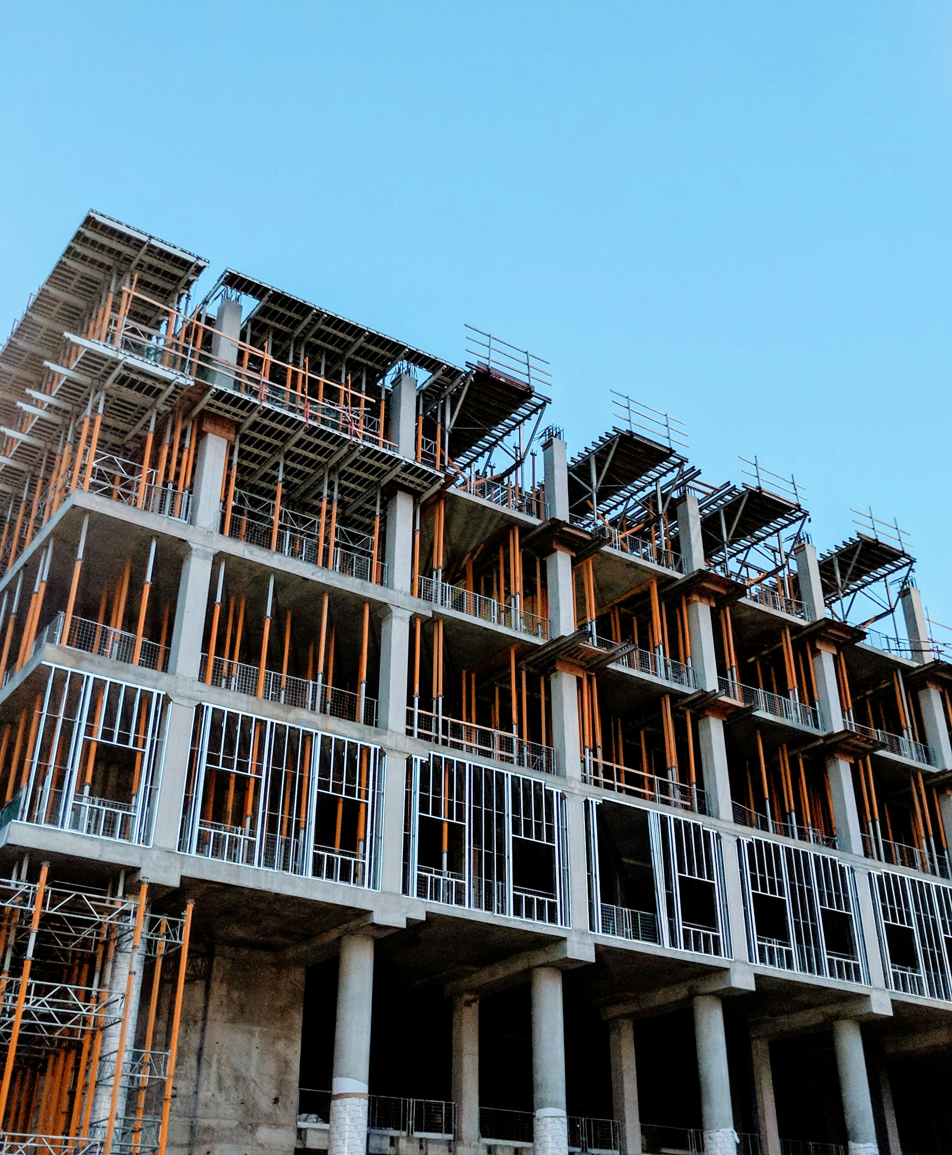 Multi-story concrete building under construction